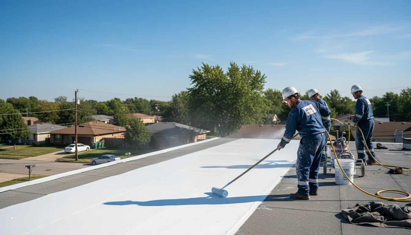 Commercial roof coating in Trumbauersville, PA near me